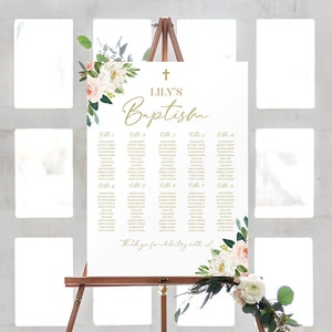 Baptism Seating Chart Template, DIY Seating Chart, Editable Seating ...