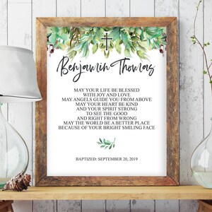 Printable Baptism Gift For Boy, Personalized Baptism Gifts, Print For Baby Boy, Personalized Baptism Sign, Boy Dedication Gift, Baptism 8062