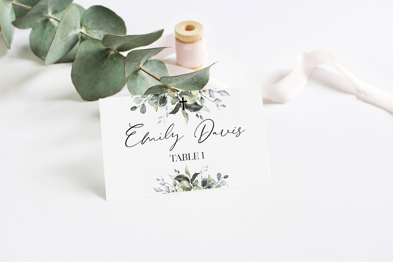 Baptism Place Cards Baptism Decoration Place Card Template Etsy