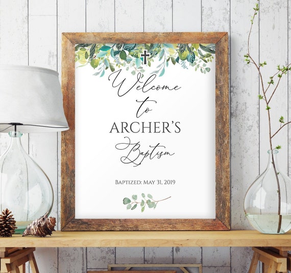 Baptism Welcome Sign Boy Baby Boy Baptism Baptism Party Etsy