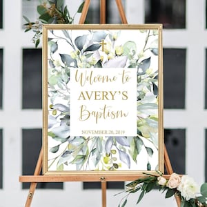 Baptism Welcome Sign Boy,  Baby Boy Baptism, Baptism Party Decorations, Christening Party Printables, Christening Party Decor, Custom, 8032G