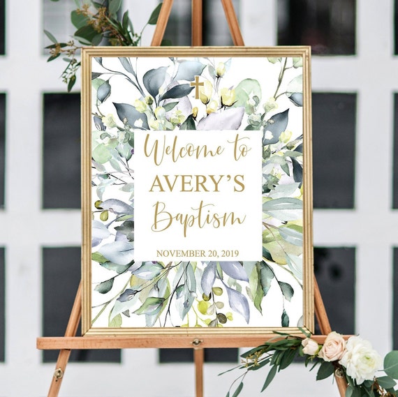 Baptism Welcome Sign Boy Baby Boy Baptism Baptism Party Etsy