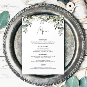 Baptism Menu, Christening Menu, First Communion Menu, Digital Menu, Editable Menu Template, Baby Shower Menu, Baptism Printable 8028