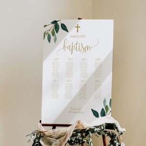 Baptism Seating Chart Template, DIY Seating Chart, Editable Seating ...