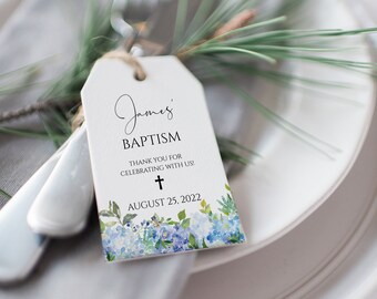 Baptism Favor Tag, Baptism Thank You Tag, Personalized Baptism Favor Tag, First Communion Tag, Baby Baptism Favor Tag Printable 8117