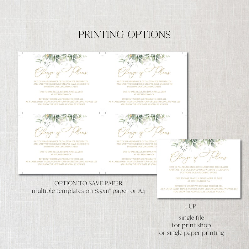 8081 Wedding Postponed Announcement Template Change of Plans Announcement Template Wedding Postponement Postcard Reschedule Download