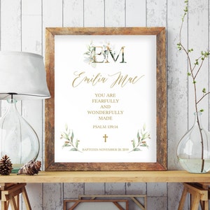 Baptism Gift For Girl, Christening Gift For Girl, Baby Dedication Gift, Baptism Decoration, Baptism Printable Baby Baptism Personalized 8090