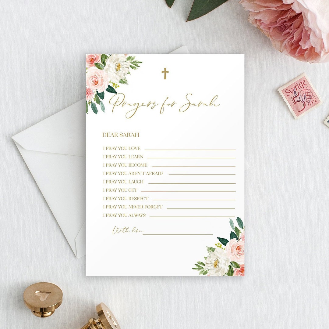 Baptism Prayer Card, Printable Baptism, Prayers for Baby Girl ...