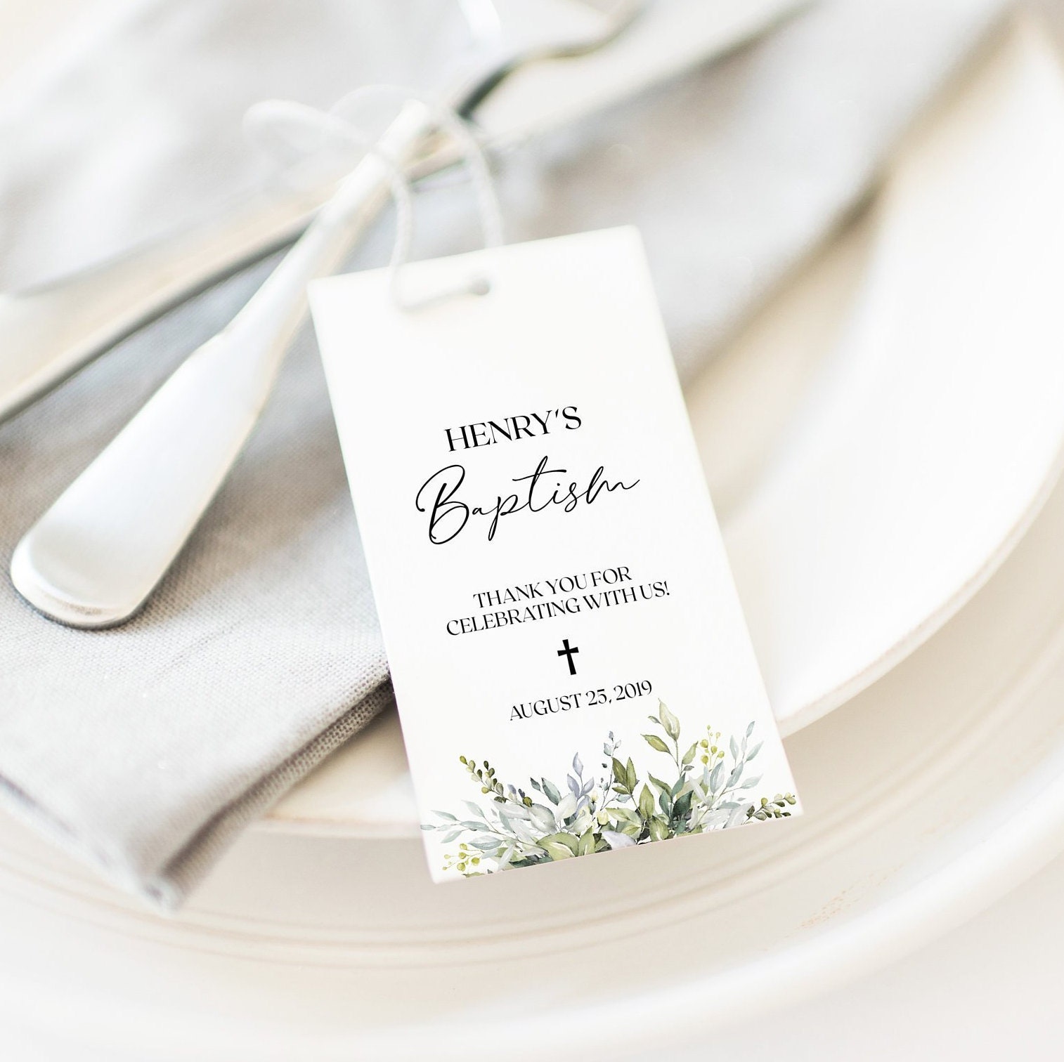 Baptism Favor Tags Template Printable Baptism Favor Tags | Etsy