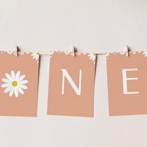 Daisy eerste verjaardag kinderstoel banner sjabloon, Daisy eerste verjaardag decor, Happy Birthday banner, meisje 1e verjaardag, bloemen banner, 8129