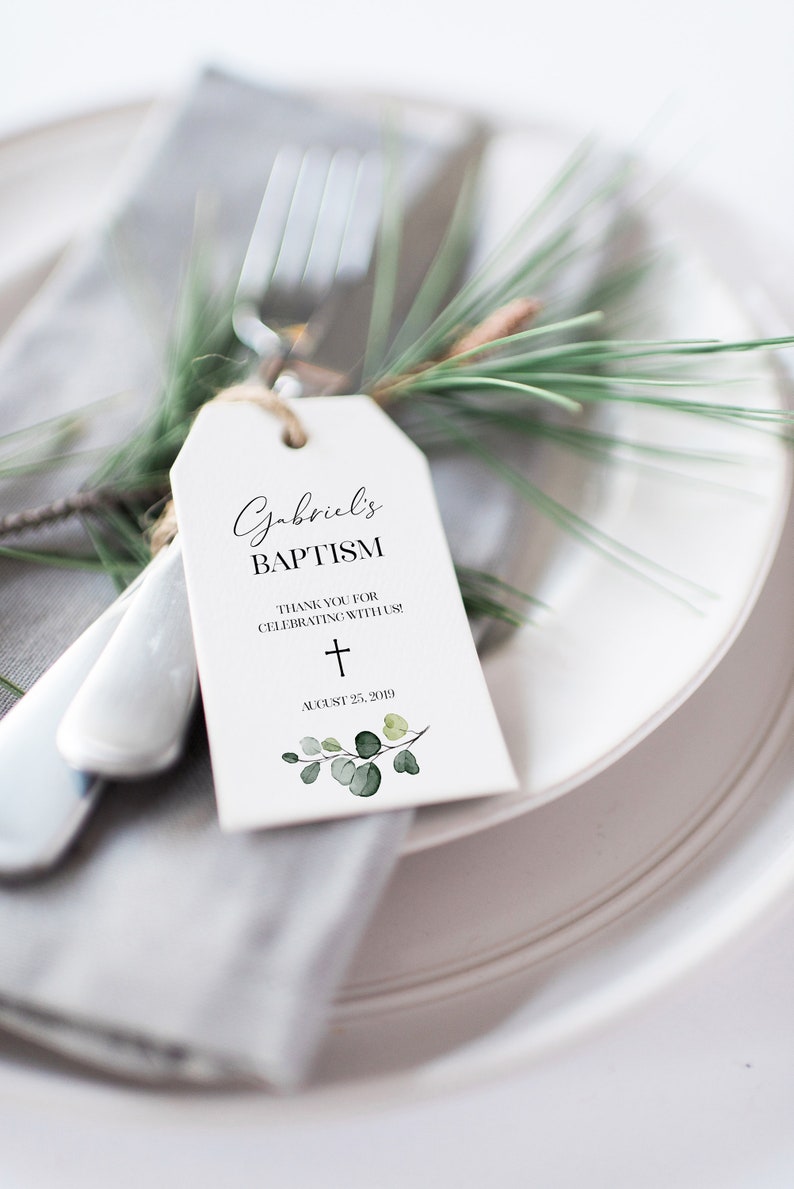 Baptism Favor Tags Party Favor Tags Christening Tags First Etsy