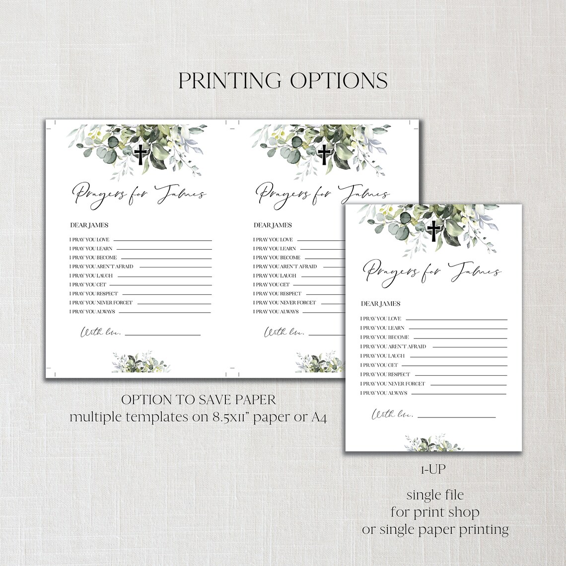Prayers for Baby Printable Baptism Prayer Card Printable | Etsy