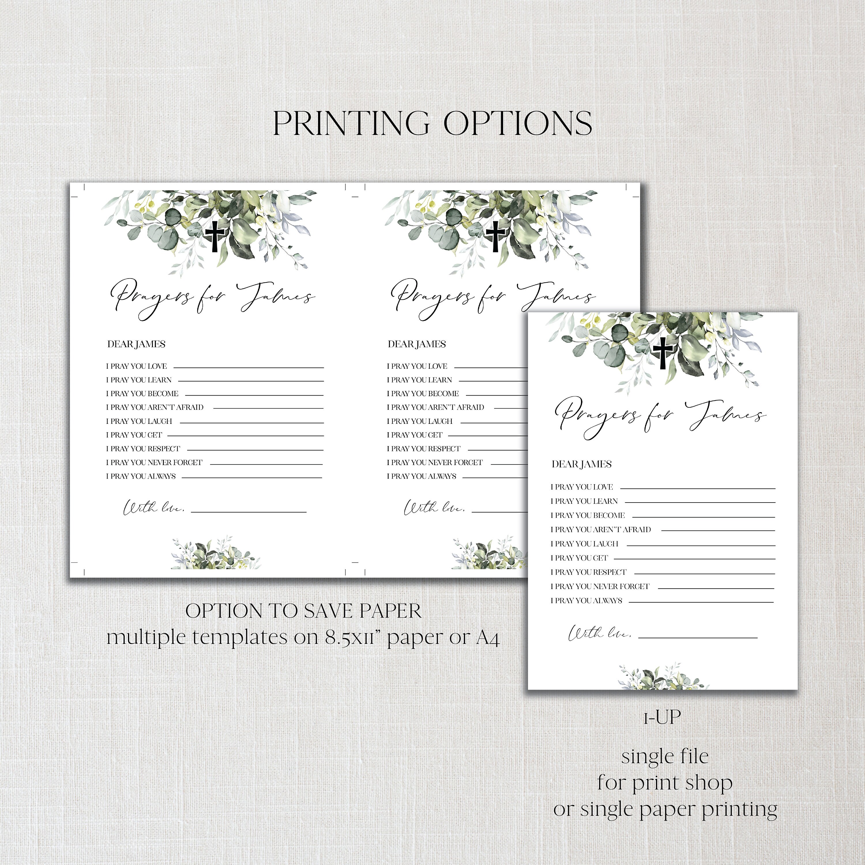 Prayers for Baby Printable Baptism Prayer Card Printable | Etsy