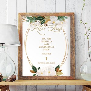Girl Baptism Gift, Personalized Christening Gift,  Baptism Message Sign, Baby Dedication Gift, Christening Sign From Godmother, 8094
