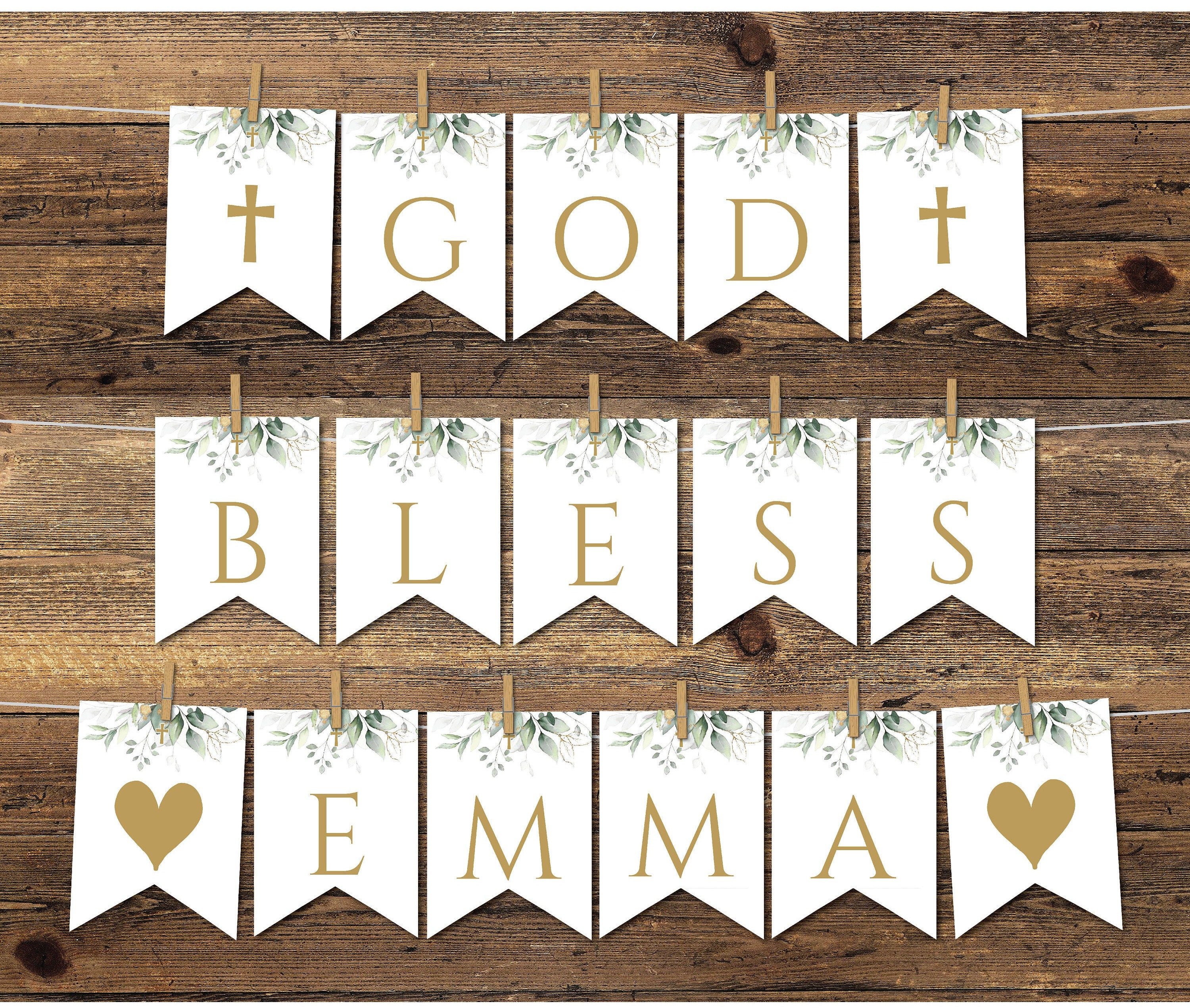 Banner Letters Printable, Printable Banner Letters, Greenery Banner,  Baptism Banner Download, Printable Alphabet Banner Set, Baptism, 22 Intended For Christening Banner Template Free