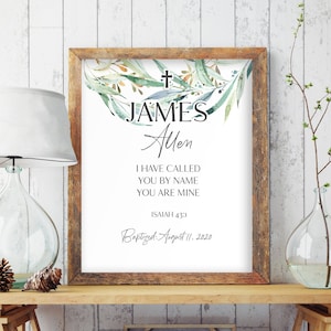 Printable Baptism Sign, Baptism Gift Boy, Baby Dedication Gift, Baptism Printable Gift, Christening Boy Decoration, Confirmation Gift, 8083