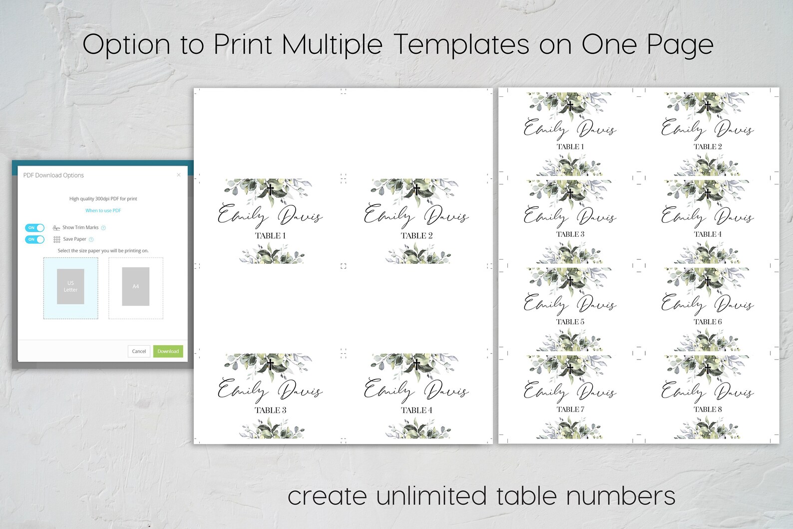 Baptism Place Cards Baptism Decoration Place Card Template Etsy