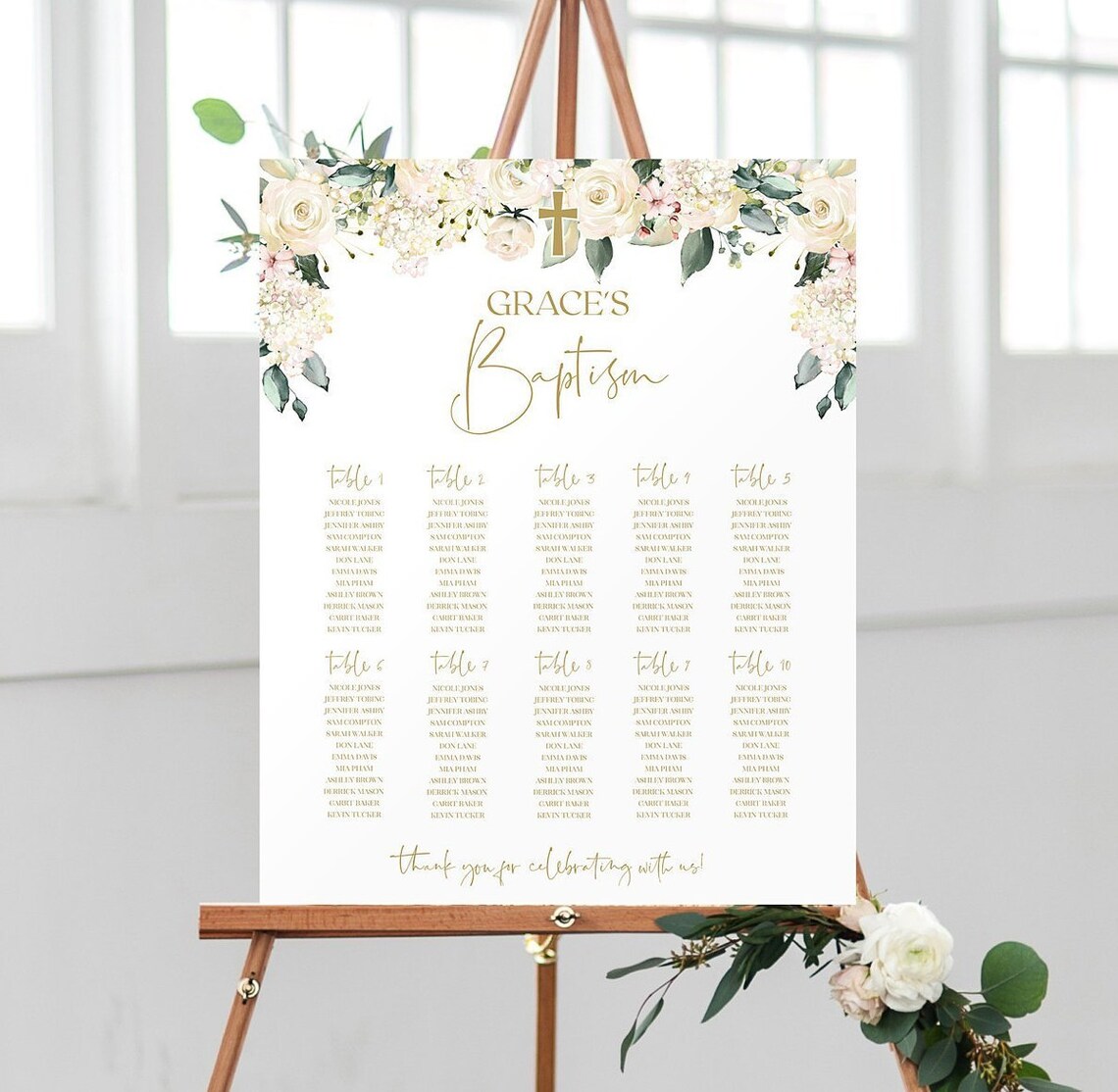 Baptism Seating Chart Template DIY Seating Chart Editable - Etsy