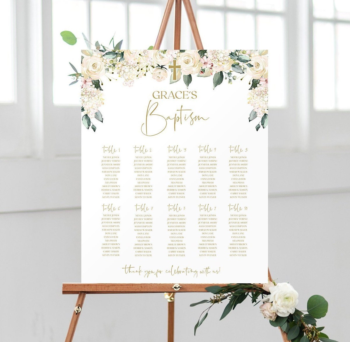 Baptism Seating Chart Template Diy Seating Chart Editable Etsy