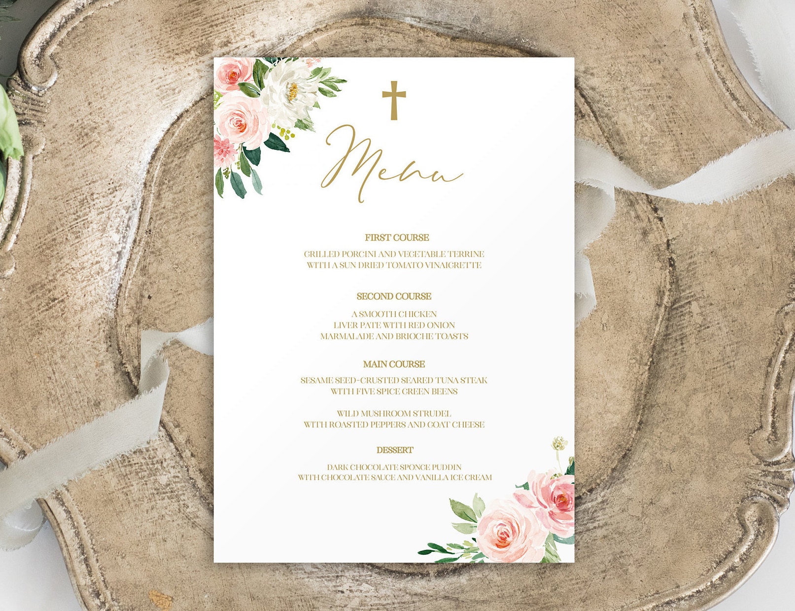 Baptism Menu Christening Menu First Communion Menu Menu Etsy