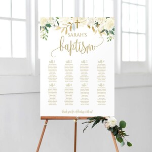 Baptism Seating Chart Template, DIY Seating Chart, Editable Seating ...