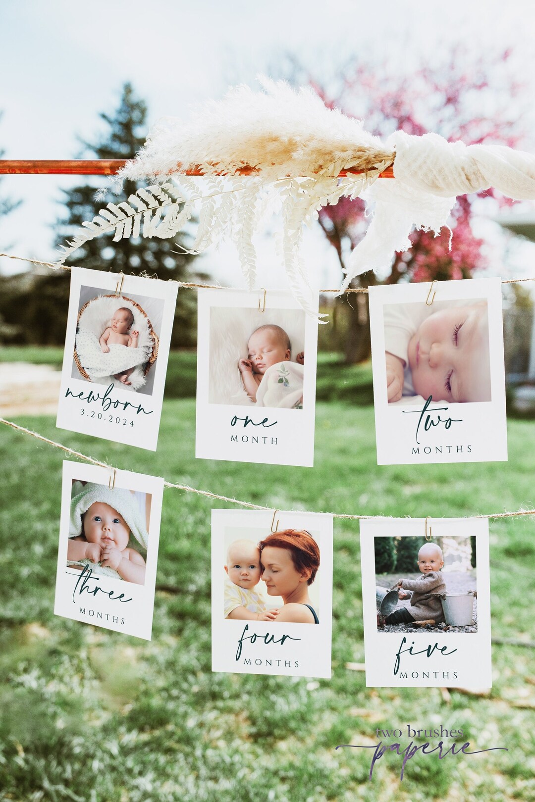 1st Birthday Photo Banner, First Birthday Photo Banner, Monthly ...