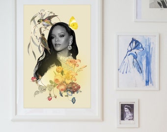 Rihanna Poster | Collage Wand Kunst Dekor Druck Kunstwerk Digitaldruck Edel Riri Badgalriri Druckbare Geschenkidee Home Decor