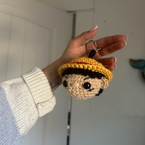 Crochet Handmade Monkey D. Luffy Anime Head Keychain