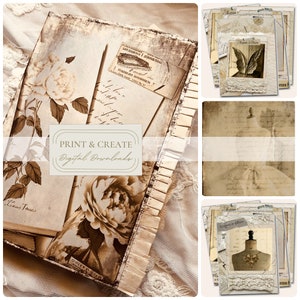 Baroque Junk Journal Printable Papers / Download istantaneo Pagine di libri fai da te / Kit digitale, vintage, vecchie foto