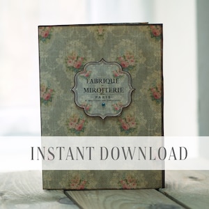 Printable shabby roses folio/ digital journal folder, envelopes & cards / Vintage, Ephemera, scrapbooking / By Boho Love 0024