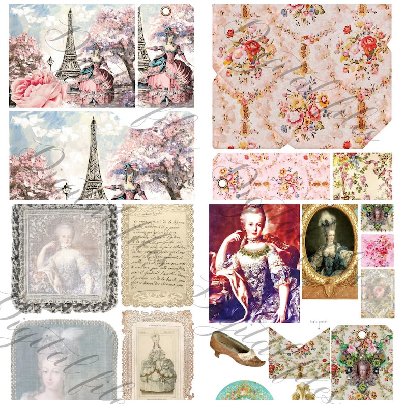 Marie Antoinette Printable Ephemera / Instant Download Digital - Etsy