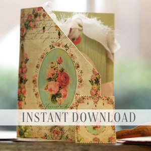 Vintage Rosen Folio digital Kit / Ephemera, Shabby, Chic, Junk Journal Cluster, Planer / Sofort-Download / Von Boho Love / No.101