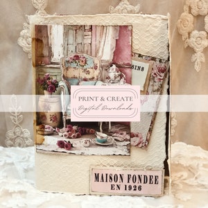 Kit digitale My Dream Shabby House / Junk Journal Printable Papers / Di Boho Love / N. 195
