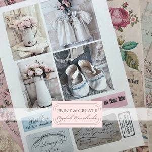 La Boutique de Fleurs Junk Journal Printable Papers Digital Kit / DIY Buchseiten / Von Boho Love / Nr. 193