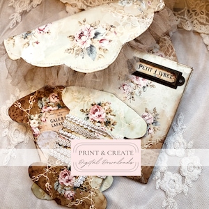 Shabby Roses Chic Printables By Boho Love / Junk Journal Kit Digitale Kit nr. 197