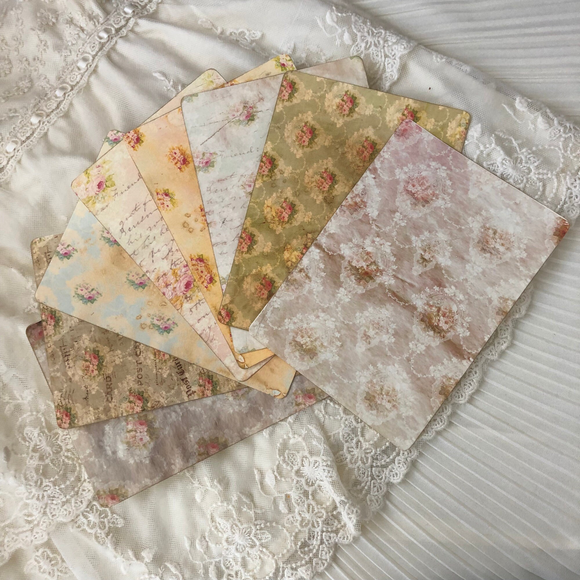 Printable Junk Journal Roses Papers / Vintage DIY Book Pages / Large ...