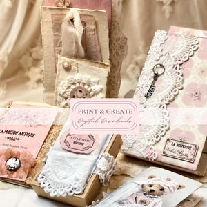 Ensemble de pages de livre roses et roses et éphémères / kit de journal indésirable de style minable par Boho Love / n ° 194