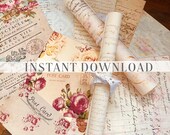 Printable junk journal papers  / Large A4 pages / Vintage DIY books paper pack / digital collage sheet Instant Download / ByBohoLove no.037