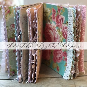 Vintage Junk Journal Papiere zum Ausdrucken / digitales basteln / A4 Papier / Shabby Chic / Von Boho Love / 119