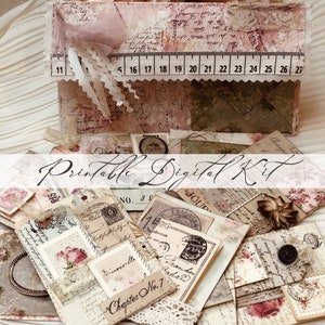 Mini ATC Karten und Ephemera / printable digital kit / Instant Download / von boho love / Kit no 138