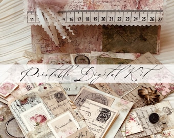 Mini ATC cards and Ephemera / printable digital kit / Instant Download / by boho love / Kit no 138