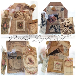 Enveloppes chargées, grandes étiquettes / Kit de papiers français éphémères imprimables numériques / Téléchargement instantané / Par Boho Love / no. 110