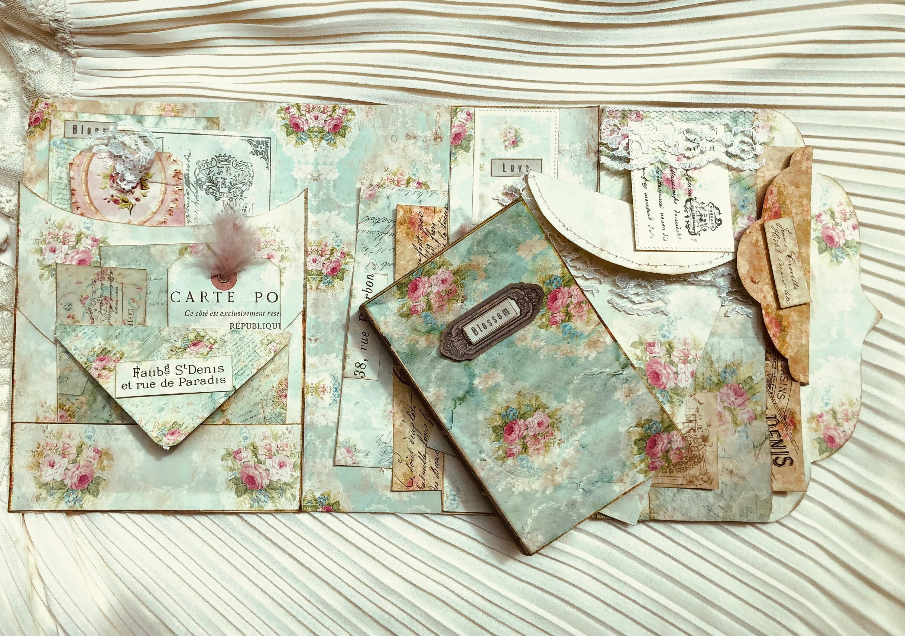 Vintage Roses Printable Folio & Book Set / Victorian, Shabby, DIY Book ...