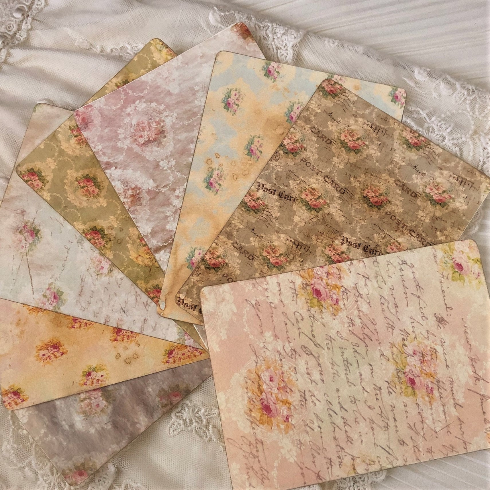 Printable Junk Journal Roses Papers / Vintage DIY Book Pages / - Etsy
