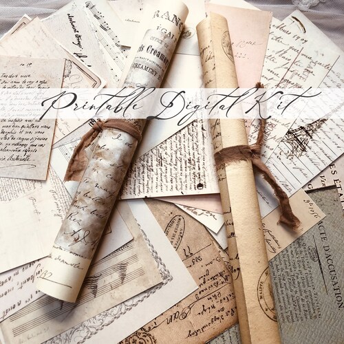 printable junk journal papers and ephemera vintage letters etsy