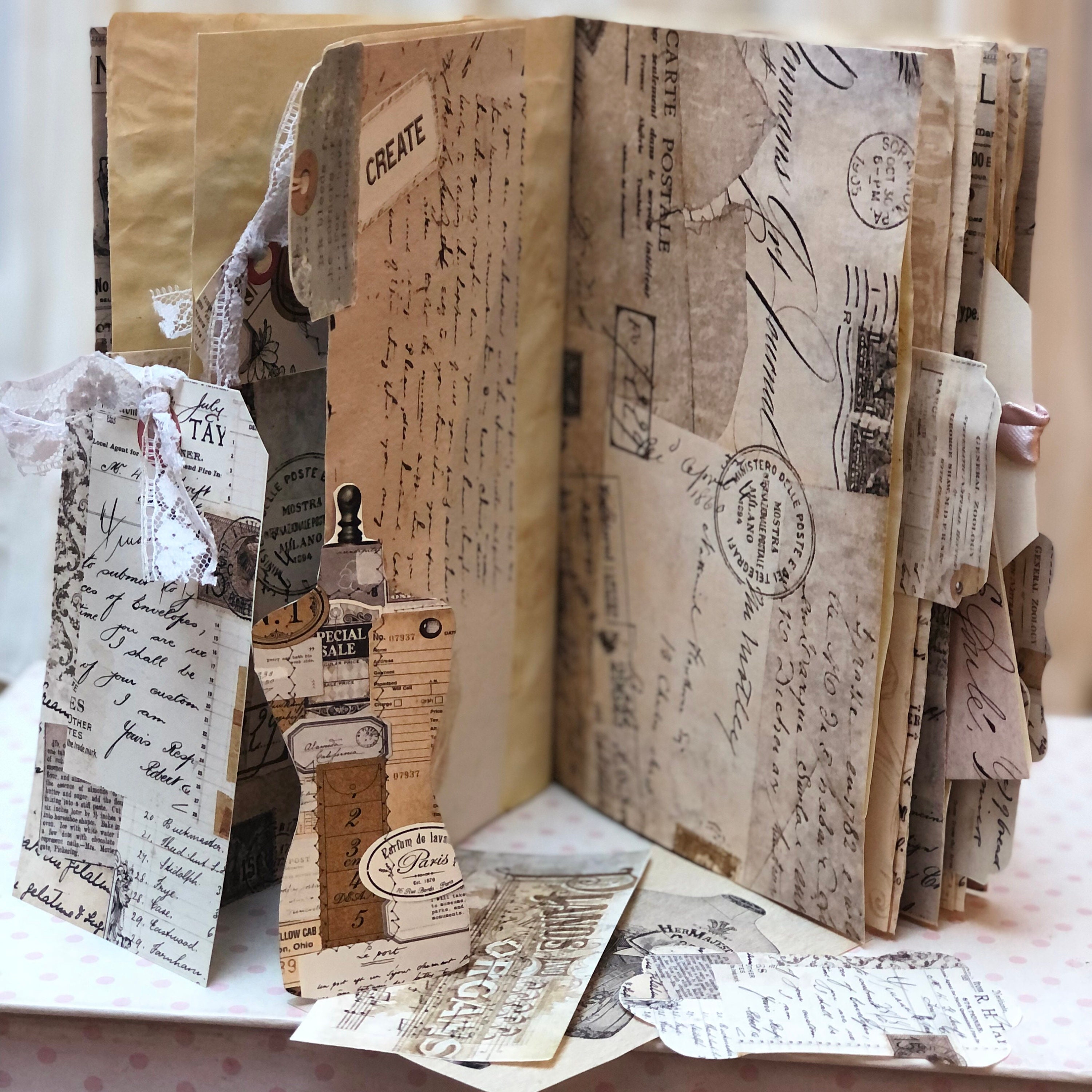 Printable Junk Journal Papers and Ephemera / Vintage Collage Letters ...