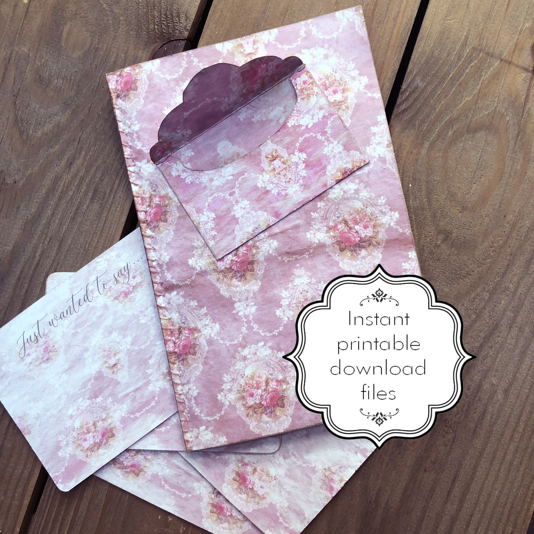Notebook Pink Roses Vintage Pink Roses Notebook / Digital Journal Pages / Instant - Etsy