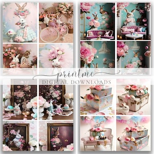 ATC Osterkarten zum Ausdrucken / digitale Papiere / Shabby, Chic, Vintage Junk Journal Seiten / Von Boho Love no.167