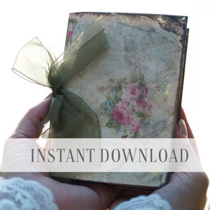 Digital printable vintage roses junk journal book / Instant download Printables / Victorian, shabby, chic papers By Boho Love