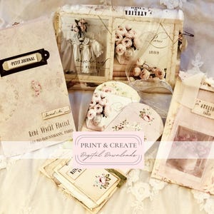 Accordion Folio zum Ausdrucken / Digitales Umschlag Kit / Shabby, Pink, Junk Journal Crafting kit / Von Boho Love / Nr. 200